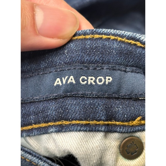 Lucky Brand Ava Crop Jeans Womens 10/30 L28 Dark Wash Skinny Raw Hem Stretch - Picture 7 of 16